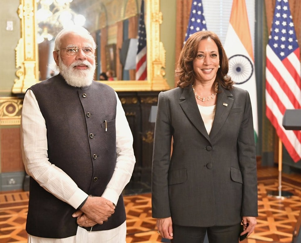 પ્રધાનમંત્રી શ્રી Narendra Modi જીએ અમેરિકાના ઉપરાષ્ટ્રપતિ શ્રીમતી Kamala Harris  સાથે મુલાકાત કરી.