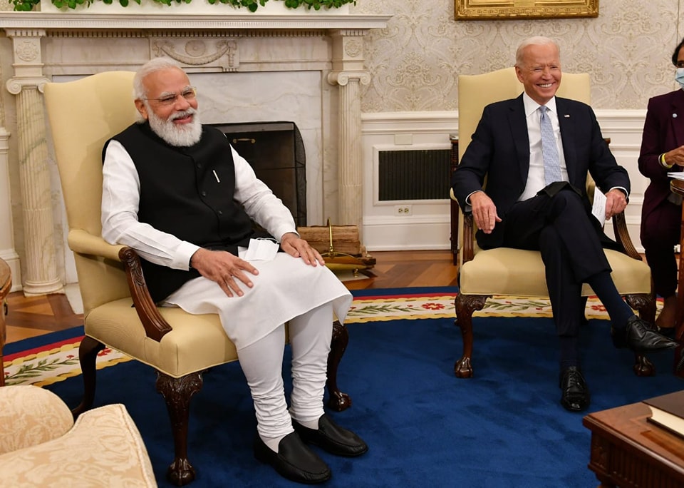 અમેરિકાના રાષ્ટ્રપતિ Joe Biden  સાથે વ્હાઈટ હાઉસ ખાતે મુલાકાત કરતા પ્રધાનમંત્રી શ્રી Narendra Modi જી