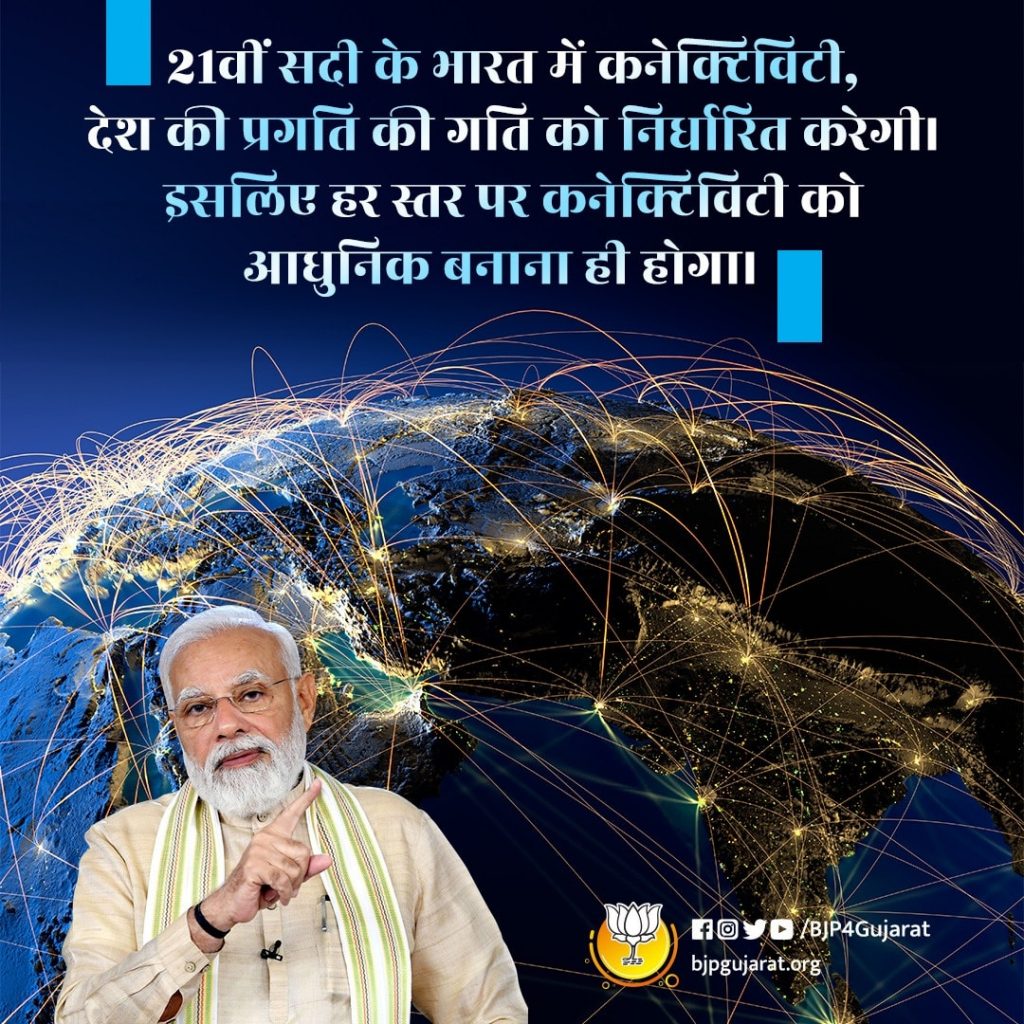 21वीं सदी के भारत में कनेक्टिविटी, देश की प्रगति की गति को निर्धारित करेगी।