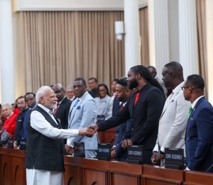 I am deeply honoured to stand before you, the elected representatives of a proud democracy and a friendly nation. માનનીય પ્રધાનમંત્રી શ્રી Narendra Modi જીએ ત્રિનિદાદ અને ટોબેગોની સંસદના સંયુક્ત સત્રને સંબોધિત કર્યું.