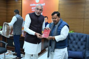 માનનીય મુખ્યમંત્રી શ્રી Bhupendra Patel જી અને પ્રદેશ અધ્યક્ષ શ્રી Jagdish Panchal જીએ આજે નવી દિલ્લી ખાતે ભારતીય જનતા પાર્ટીના રાષ્ટ્રીય કાર્યકારી અધ્યક્ષ આદરણીય શ્રી Nitin Nabin જી સાથે શુભેચ્છા મુલાકાત કરી.