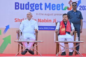 ભારતીય જનતા પાર્ટીના રાષ્ટ્રીય અધ્યક્ષ શ્રી નીતિન નવીનજીની ગરિમામય ઉપસ્થિતિમાં અને પ્રદેશ અધ્યક્ષ શ્રી જગદીશ પંચાલજીની ઉપસ્થિતિમાં ઇન્ફોસિટી, ગાંધીનગર ખાતે 'બજેટ મીટ 2026'નું આયોજન થયું. આ મીટમાં રાષ્ટ્રીય અધ્યક્ષશ્રી અને પ્રદેશ અધ્યક્ષશ્રીએ ઇન્ડસ્ટ્રીયાલિસ્ટ તથા પ્રબુદ્ધજનો સાથે બજેટના વિવિધ પાસાઓ પર વિસ્તૃત અને અર્થસભર સંવાદ સાધ્યો, તેમજ વિવિધ સ્ટોલ્સની મુલાકાત લીધી.  આ અવસરે રાષ્ટ્રીય સંગઠન મહામંત્રી શ્રી બી.એલ.સંતોષજી, પ્રદેશ સંગઠન મહામંત્રી શ્રી રત્નાકરજી સહિત પ્રદેશ પદાધિકારીઓ તથા ઇન્ડસ્ટ્રીયાલિસ્ટ અને પ્રબુદ્ધજનો ઉપસ્થિત રહ્યાં.